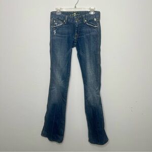 7 for all mankind women’s A Pocket bootcut denim jeans, size 27 Long